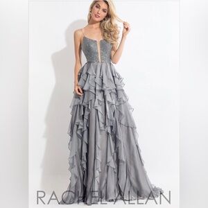Rachel Allan Gray/Silver Dress size 8